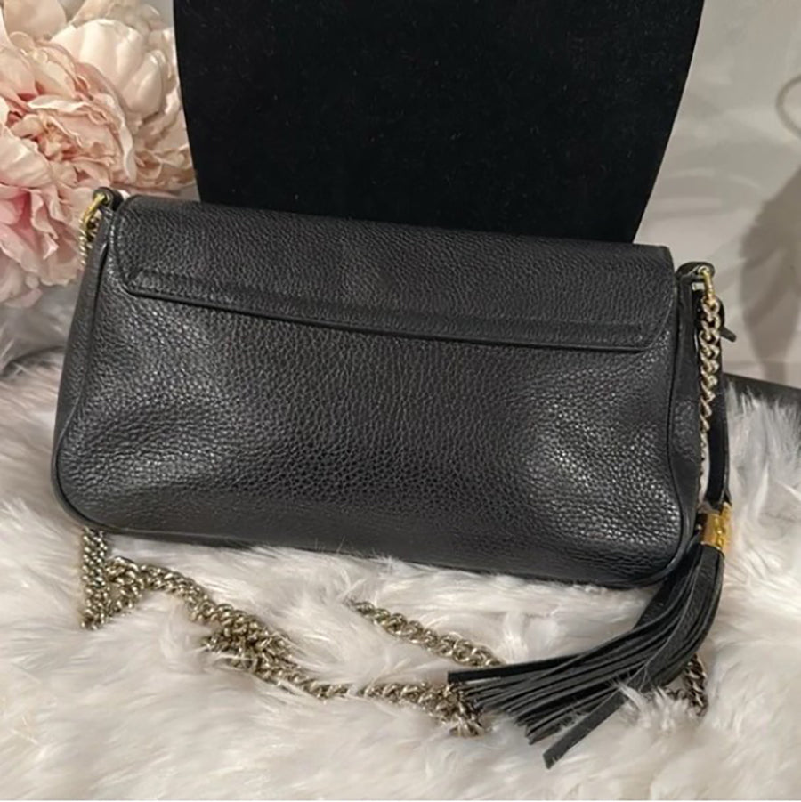 Gucci Soho Disco Long Flap Black Leather Crossbody Bag