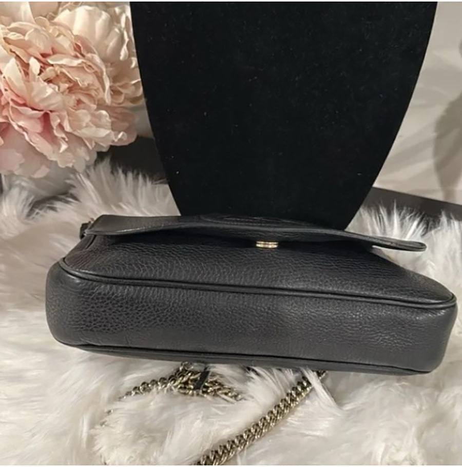 Gucci Soho Disco Long Flap Black Leather Crossbody Bag