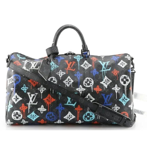 Louis Vuitton Keepall Bandouliere 50 Graffiti Monogram Duffle Bag