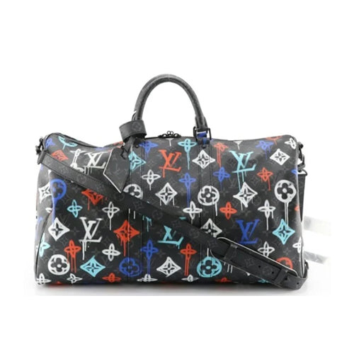 Louis Vuitton Keepall Bandouliere 50 Graffiti Monogram Duffle Bag