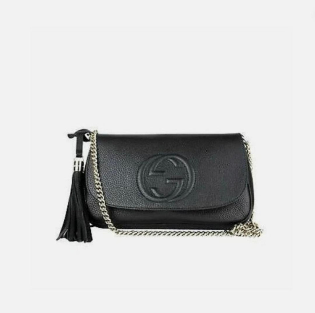 Gucci Soho Disco Long Flap Black Leather Crossbody Bag